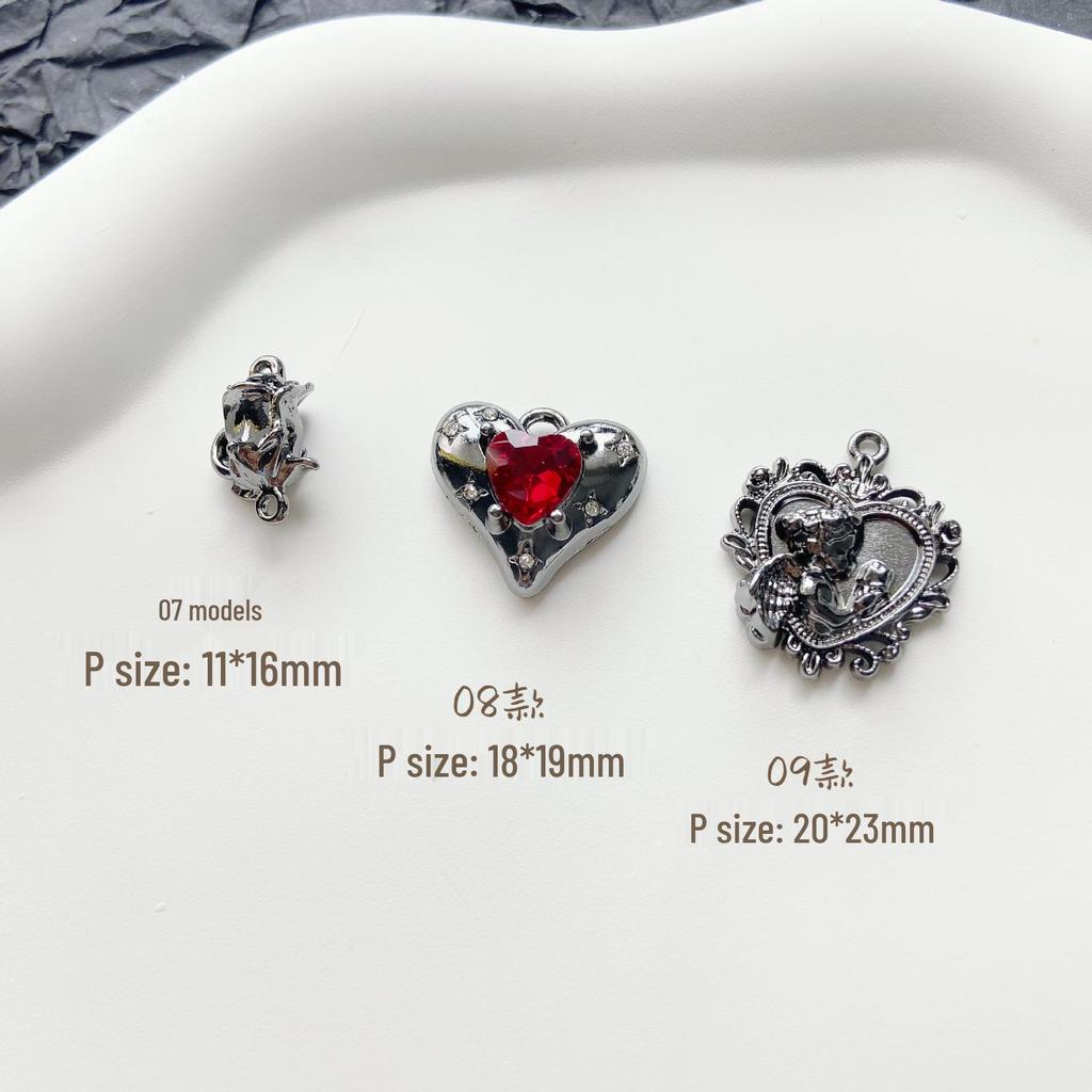 Dunkel Süßes Herz Rose Kreuz Legierung Anhänger für DIY Armband/Halskette