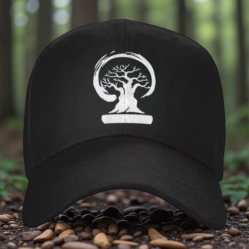 Tree Badge Baseball Cap Unisex Snapback Adjustable Polyester Casual Outdoor Sun Hat