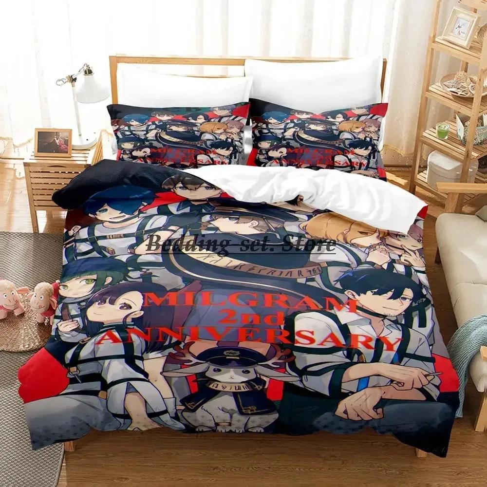 MILGRAM Single Double Quen King-Sized Dimensionsd Dimensions Beding Set Young Boys Bedrom Soft Duvet Cover Set 3D Printed Anime Bed Shet Set