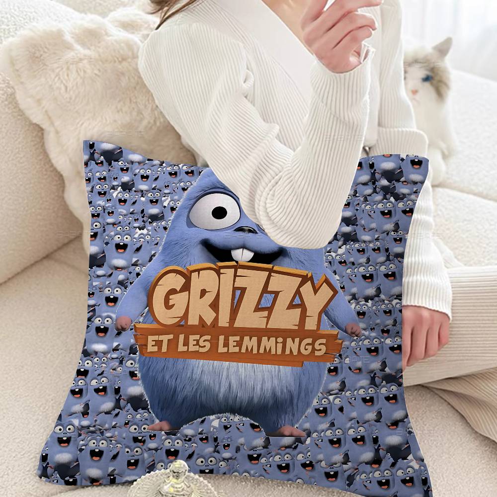 Grizzly And Lemmings Pillow Gift Home Office Decoration Bedroom Sofa Car Cushion Cover case 45x45