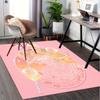 Princess, Magic Wand Pattern Polyester Office Carpet Chair Mats, Home Decor Dormitory Floor Protecto