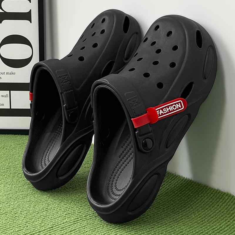 Summer Slippers Men Classic Hole Shoes Comfy Soft Sole Outdoor Indoor Men's  Garden Clogs Beach Shoes Slides