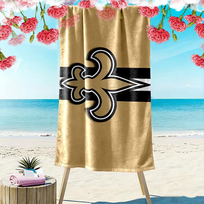New Orleans Saints Print Beach Towel, Large Soft Quick Dry Towel for Beach Camping Swimming