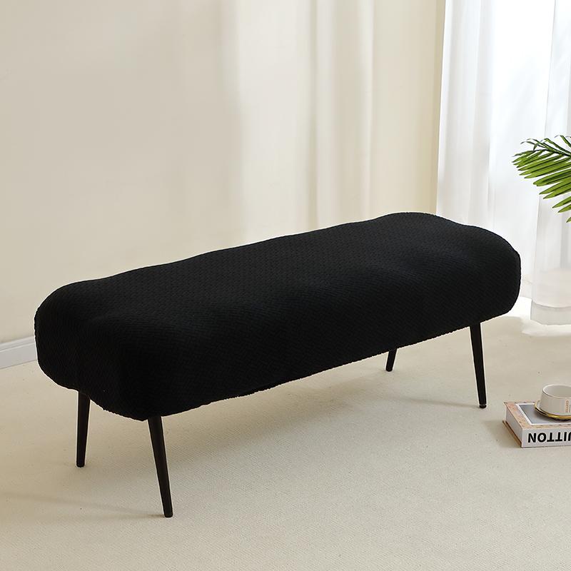 1Pc Solid Jacquard Long Bench Cover Stretch Piano Stool Covers Rectangle Dining Chair Slipcover All-Inclusive For Living Room
