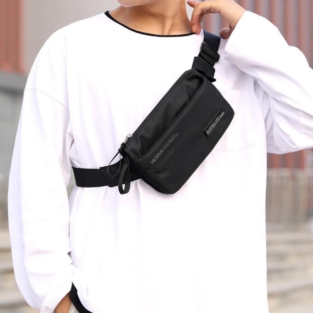 Anti Splash Men's Chest Bag Large Capacity Nylon Sling Shoulder Bag Simple Male Waist Bag  Male