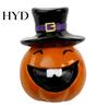 Hand Painted Resin Crafts Halloween Pumpkin Statue, Spooky Face Figurine for Cute Witch Hat Indoor Tabletop, Tiered Tray, Party, Home Decor