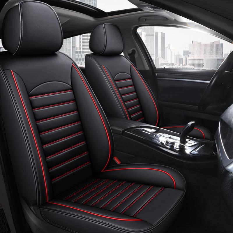 Front Car Seat Cover, Waterproof and Wear-Resistant Leather, Full Coverage Car Seat Protector Fits Most Automotive, Van, SUV