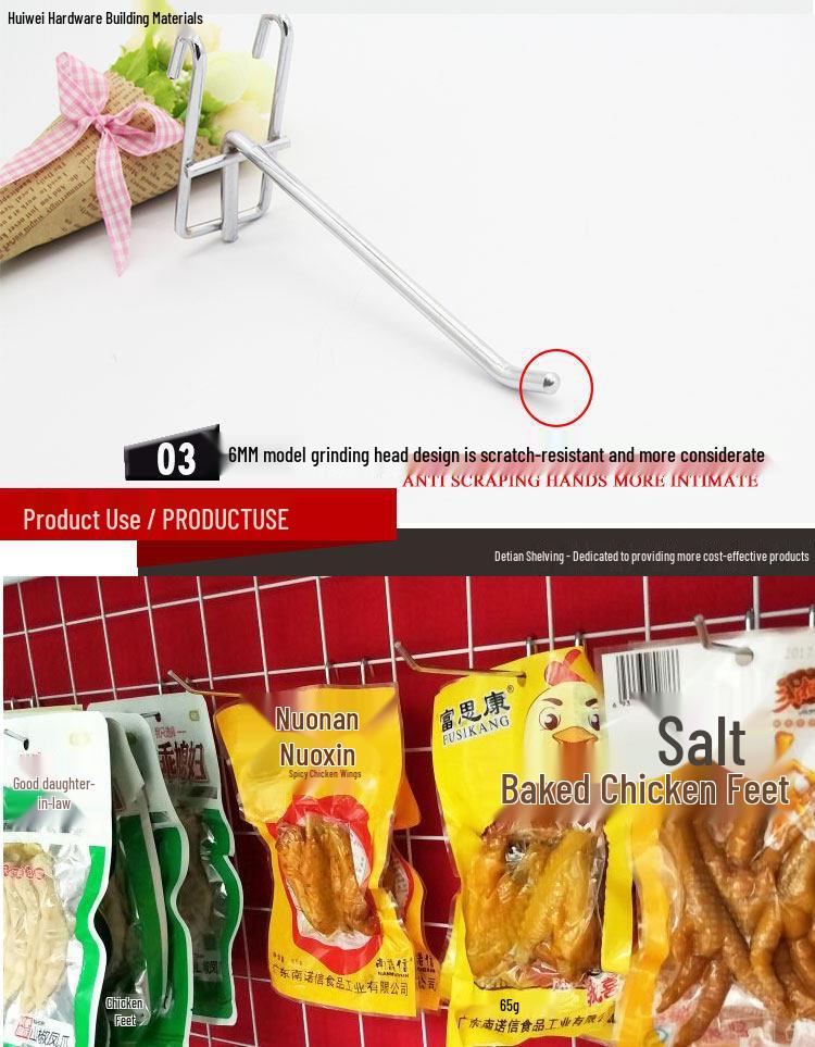Wire Mesh Shelf Hooks - Pack of 50: Grid Panel Ornament Hooks for Hanging Mobile Phone Accessories in Supermarkets