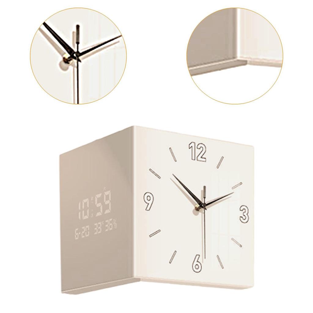 Corner Clock Versatile Display Decor Square Wall Mount for Office Home Patio