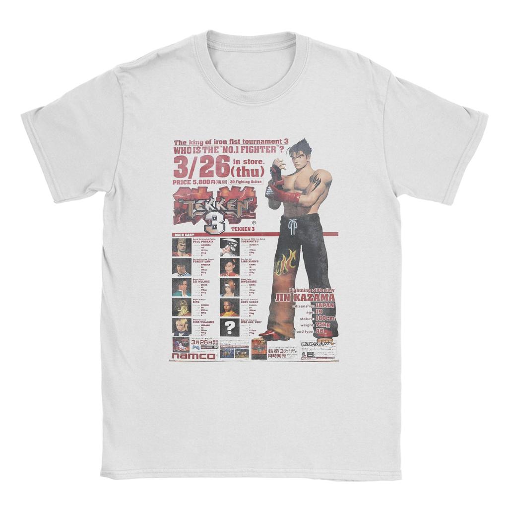 Vintage T Shirt Summer Tekken Japanese Fighting Game Hippie TShirts 100 Cotton Tshirt for Men Awesome Short Sleeve Tops