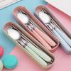 Cute Cartoon High-Value 410 Stainless Steel Cutlery Set: 3-Piece Set with Chopsticks, Fork, and Spoon