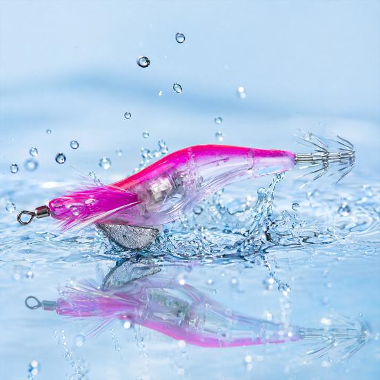 LED Light-up Shrimp Shrimp Squid Waterproof Simulation Lure Lighted Bionic Jig Hook Prawn
