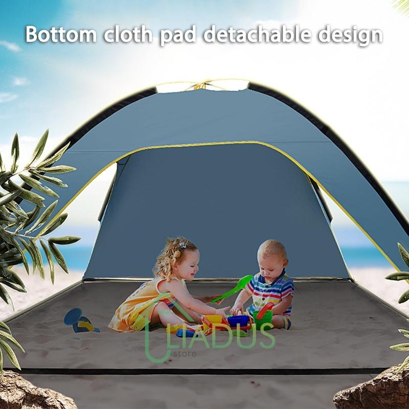 Outdoor Strandgras Camping Polyester Sonnenschutz Wasserdicht Dreiseitige Belüftung Zelt Tragbar Einfach Aufzubauen Campingausrüstung