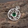 Wonderful Green Emerald Gemstone Silver Pendant, Handmade 925 Sterling Silver Pendant, Meditation Silver Wedding Jewelry For Her