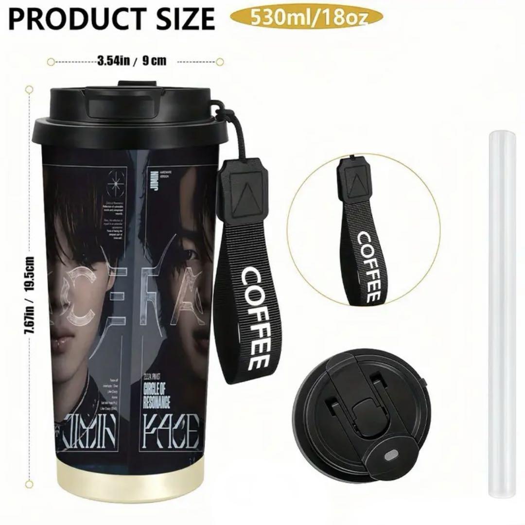 

[USED] BTS JIMIN face stainless steel water bottle
