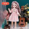 30CM Mini Movable 23Jointed Doll Girls Toy 3D Big Eyes BJD Princess Full Outfits Dresses Collection Childrens Doll Gift