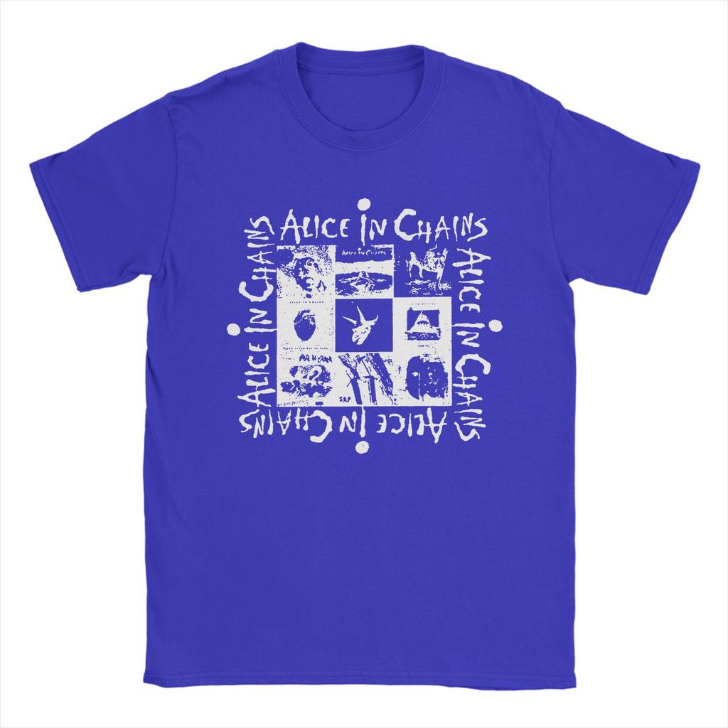 Camisetas de Rock Alice In Chains para Hombre Algodón Puro Camiseta Divertida Cuello Redondo Camisetas Manga Corta Ropa 4XL 5XL 6XL