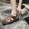 Fashion Genuine Leather Sandals Summer Mens Casual Shoes Outdoor Non-Slip Sandals for Men Beach Shoes Lightweight Shoes Plus Size 38-48