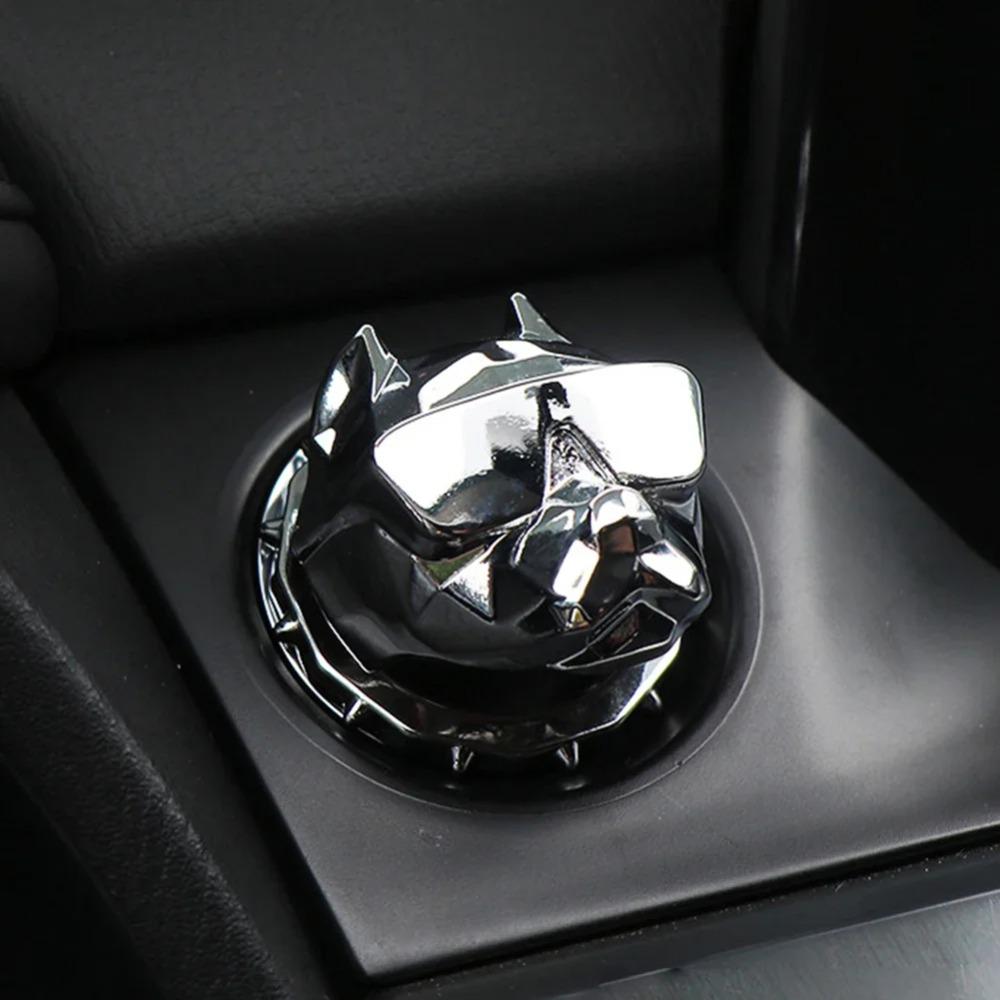 Creative Bulldog Design Push Button Ignition Cover One-Key Engine Start Stop Decorative Car Accessory