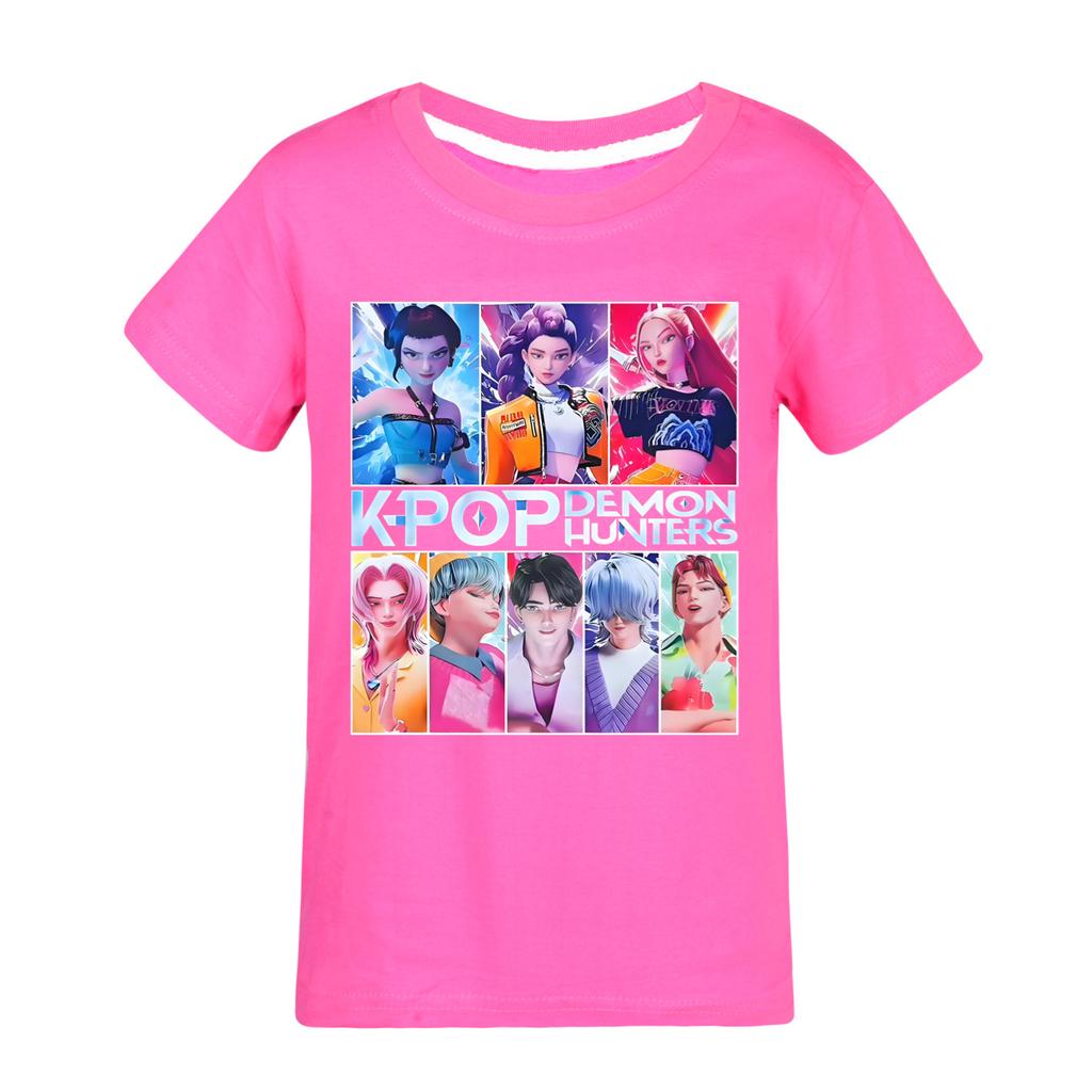 Ubrania dla dzieci KPop Demon Hunters Saja Chłopcy Miękka Chłopcy Dziewczęta Koszulka Letnia Moda Fajna Koszulka dla Dzieci Kostium Cosplay