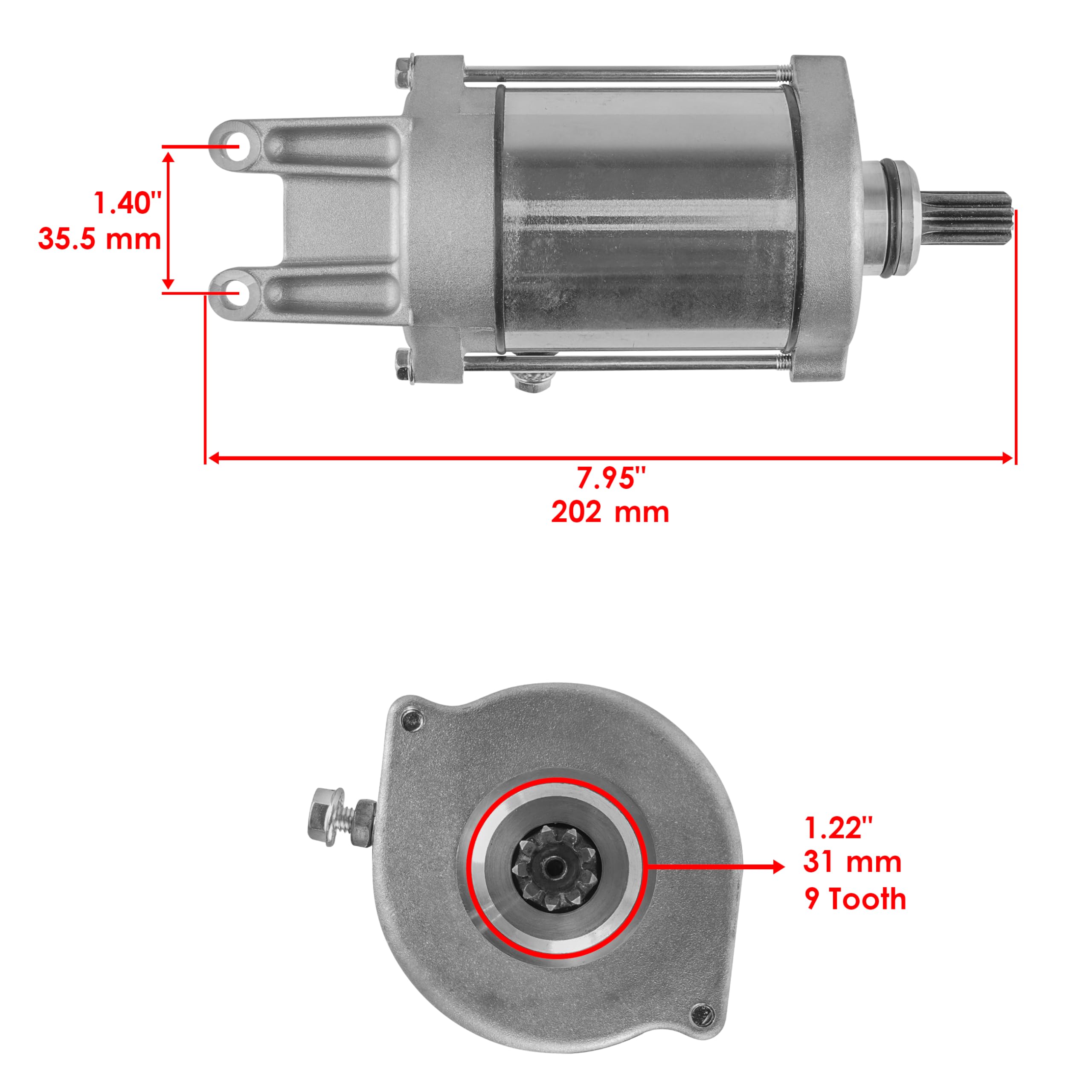 Starter Motor Compatible with Polaris ATV Xpedition 325 325cc 2000-2002 Xpedition 425 425cc 2000-2002 3086240 Starter