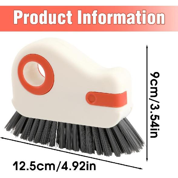 4-Pack 2-in-1 Groove Cleaning Brush with Hidden Scraper | Hard Bristle Window Track Cleaning Tool, Crevice & Grout Scrubber for Sliding Door Tracks,