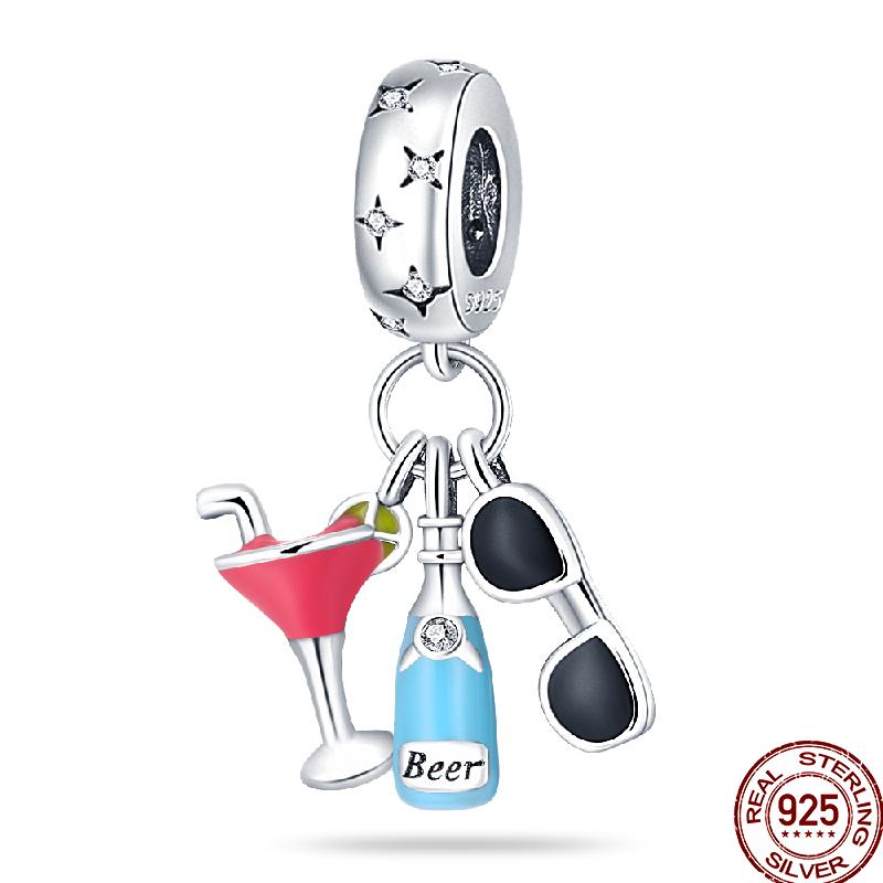 Copper Blue Zircon Beads Ocean Crab Starfish Ship Series Summer Suitable For 3Mm Original Bracelet Diy