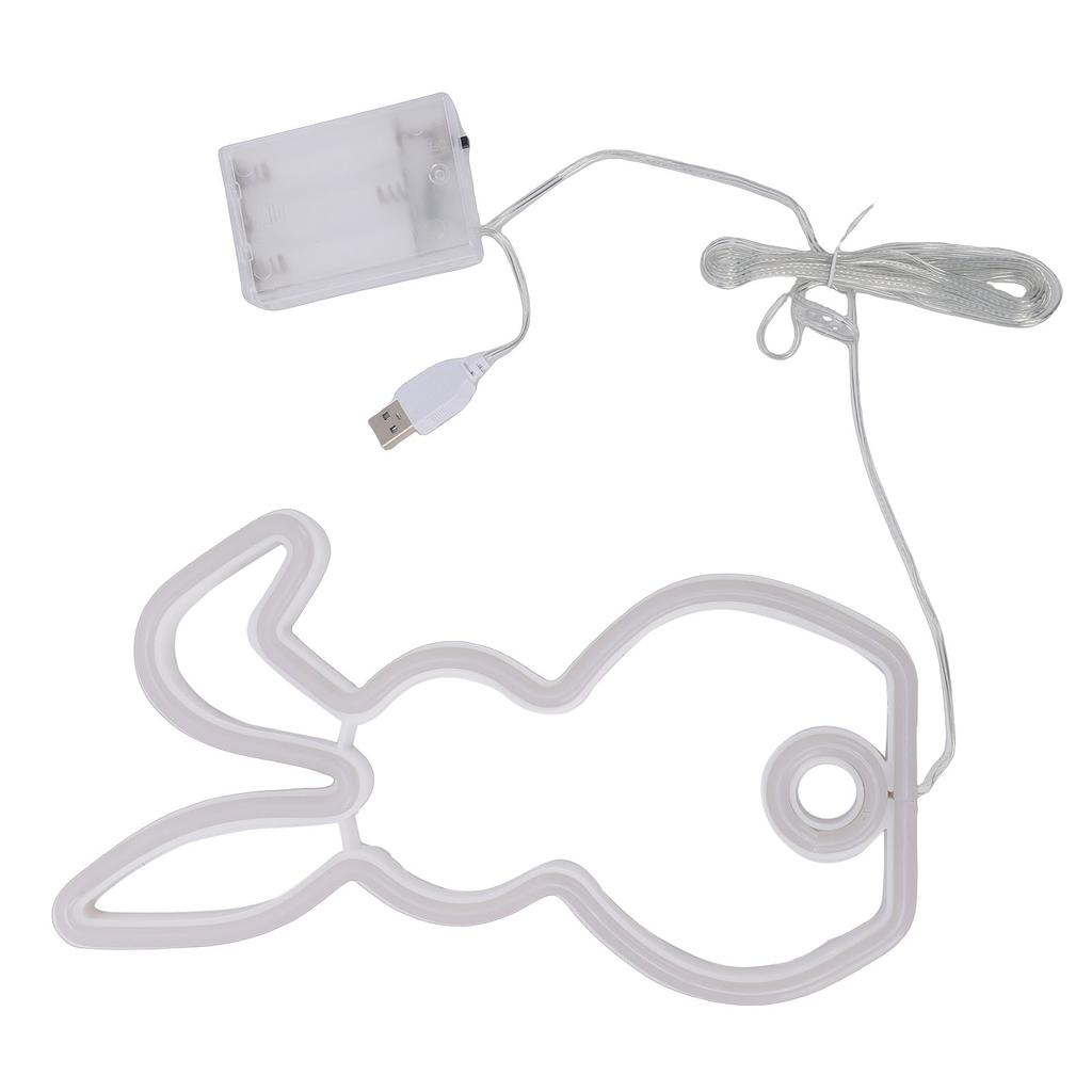   Neon Light Battery Operated Bunny LED Neon Sign Easter Decoration for Bedroom Dorm Easter Party Bar