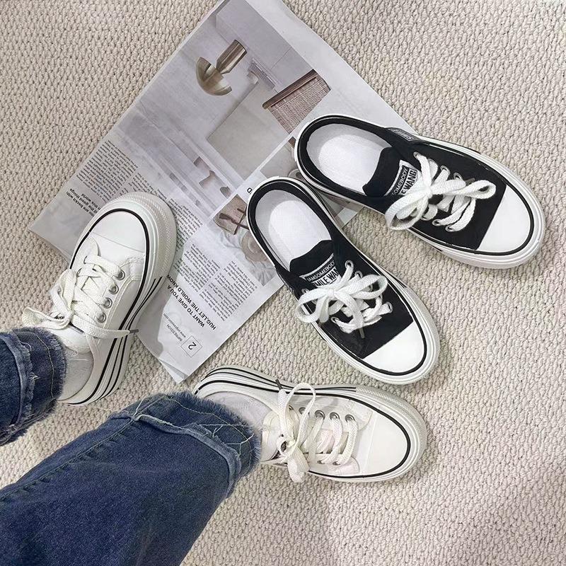 Summer new thick-soled heightening slippers female lazy one-pedal trend half-drag fashion casual espadrilles