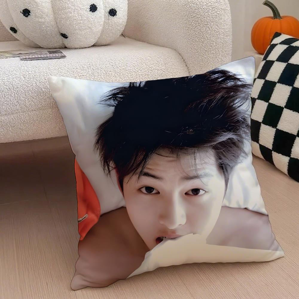 Handsome Talented Korean Actor SSong Joongki Cushion Cover Throw Pillow Cover Hidden Button Durable Polyester Chair Cushion