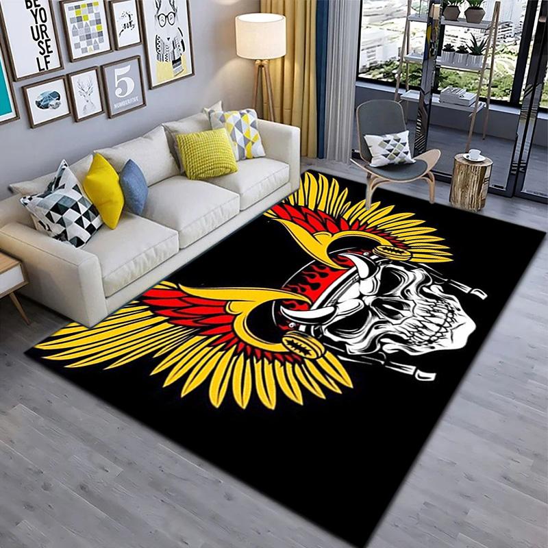 Gang Motorcycle enthusiasts Hells Angels Motorcycle Club carpet is suitable for living room and bedroom doormats office balcony decorative carpet V8