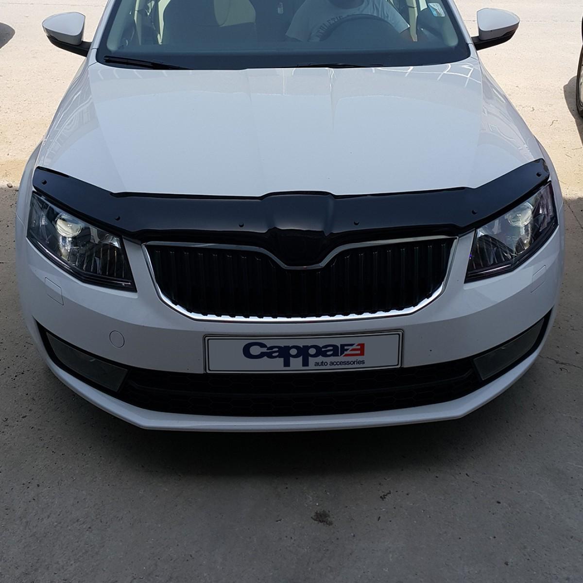 

FOR Skoda Octavia Front Hood Protection Spoiler 2013 To 2019 Models Front Bug Shield Hood Deflector Guard Glossy Black