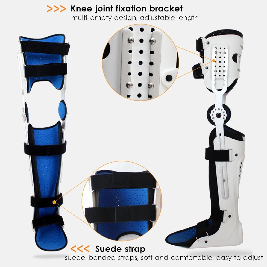 Calf Ankle Foot Fixed Bracket Orthosis Ankle Leg Knee Stabilizer Hinged Orthosis Support Brace Adjustable Fracture Protector PE Plastic