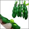 Non-Toxic Fidget Toys Funny Extrusion Soybean Key Chain For Men Pea Bean Keychain Women Bag Phone Charms Trinket Stress Relieve Toys Gift