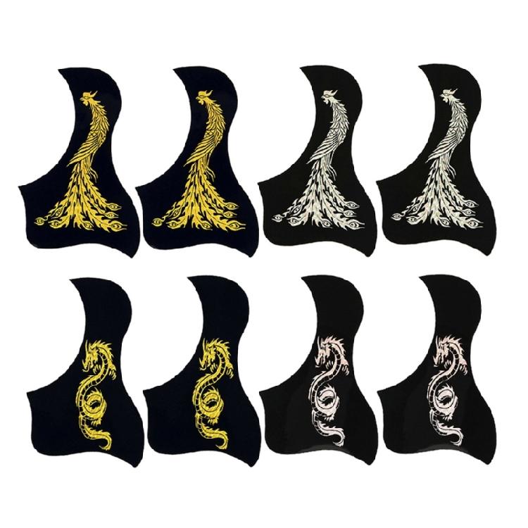 4/8pcs Acoustic Guitar Anti-Scratch Guard Plate Dragon Bird Guitar Pickguard Self Adhesive Scratch Plate Easy Install