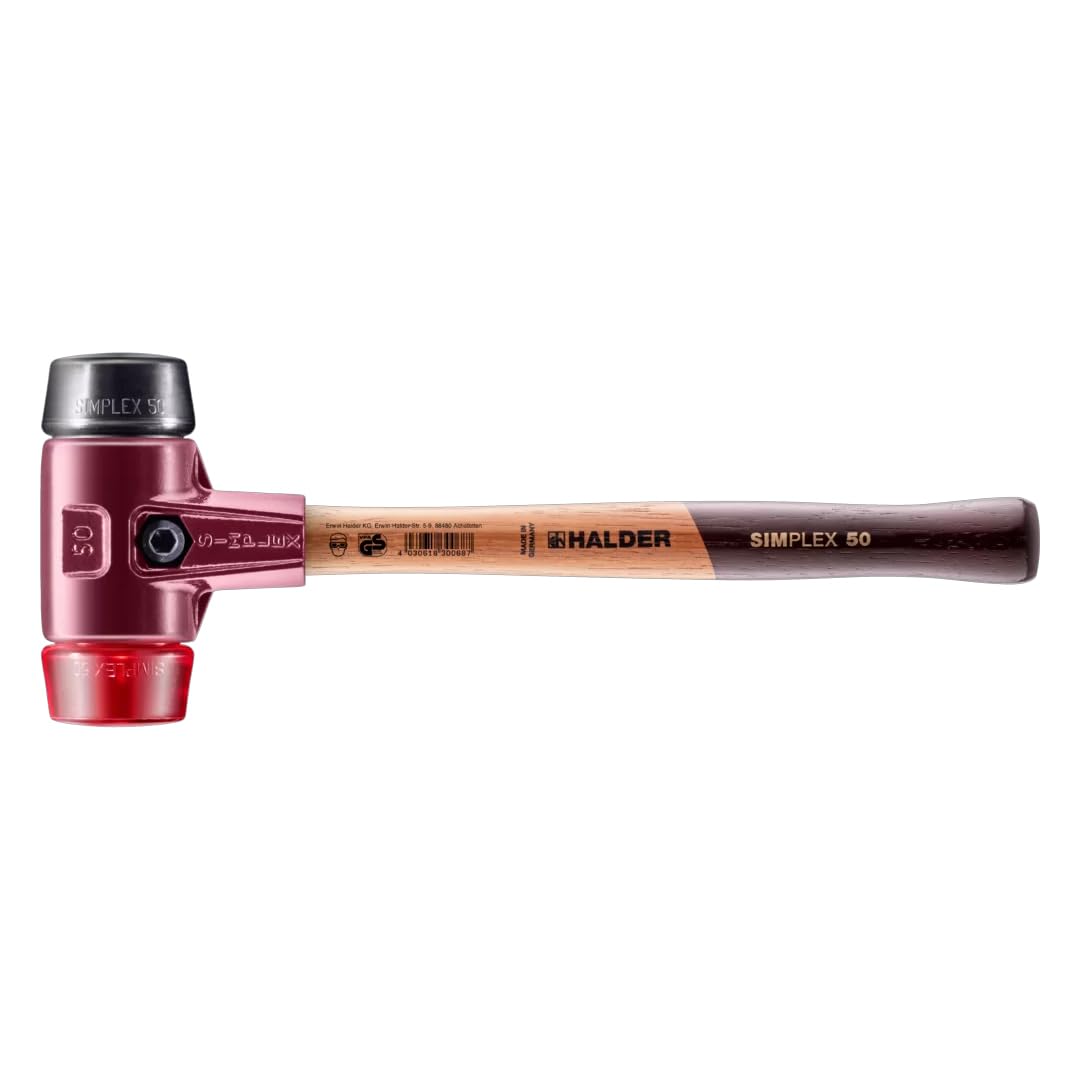 

ROEMHELD HALDE Simplex Plastic Hammer Rubber Plastic Diameter 50 (Black) (Red) 3026.050