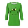 Women's Fashion Casual Round Neck 3/4 Sleeve Loose Printed T-Shirt Ladies Top