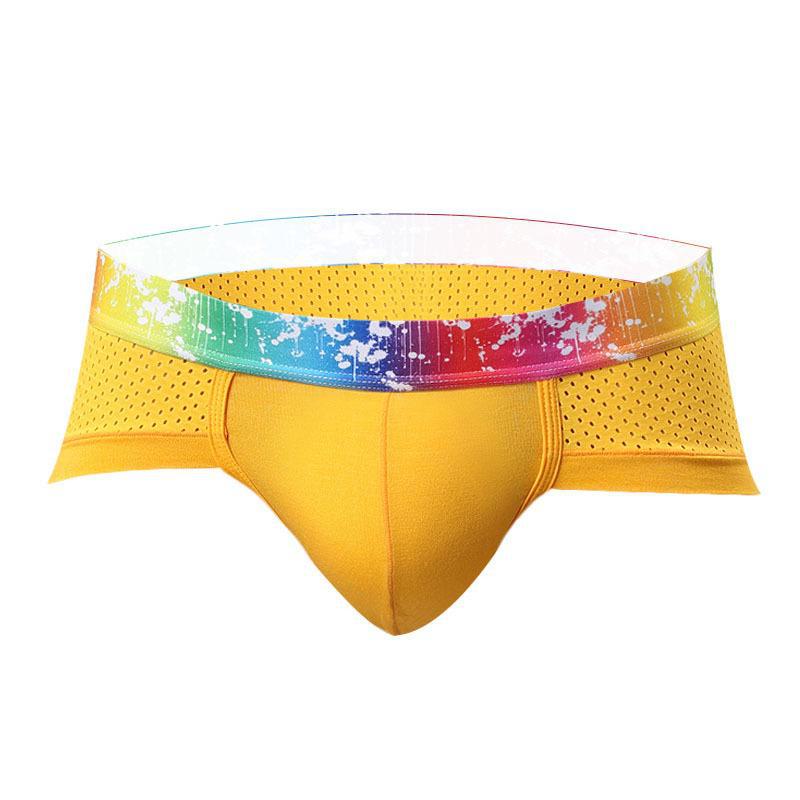 Men's Low-Waist Mesh Briefs: Breathable, Comfortable Modal, Wide-Edge Design, Anti-Squeeze, Sexy Summer Underwear for Boys