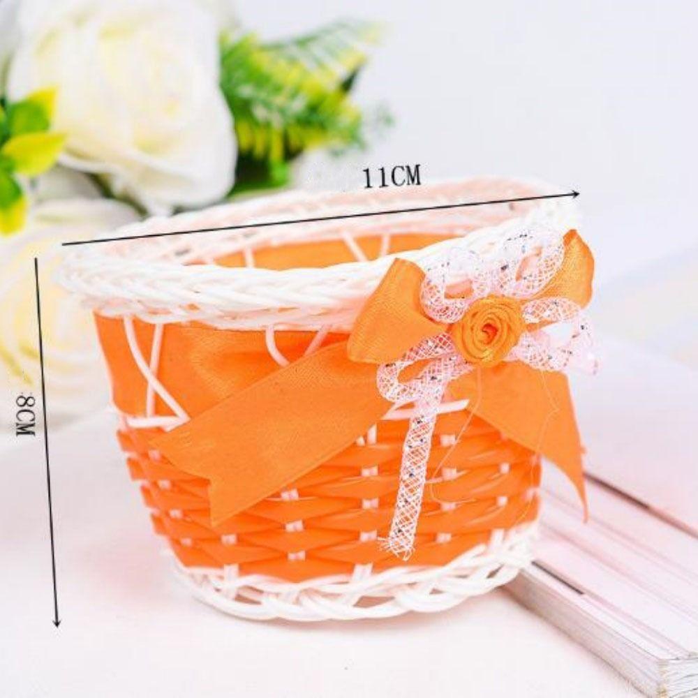 Beautiful Hand Made Flower Storage Basket Imitation Rattan Woven 7 Colors Storage Baskets Shopping Storage Hamper Basket