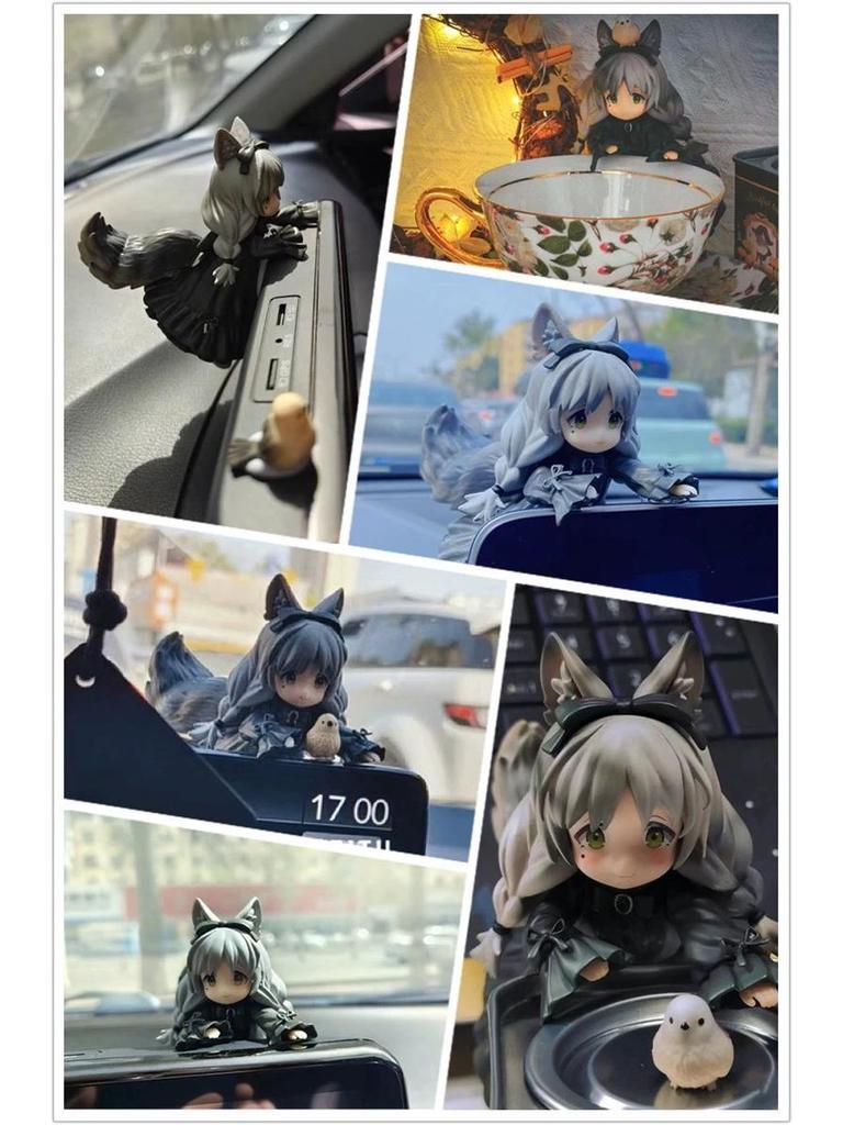 Anime Kočka a Dívka Kreslené Ozdoby na Palubní Desku – Roztomilé Dekorace Interiéru Auta