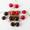 10 Pairs False Cherries Artificial Cherry Fruit Simulation False Fruit Model for Home Shopping Mall Shop Window Decor