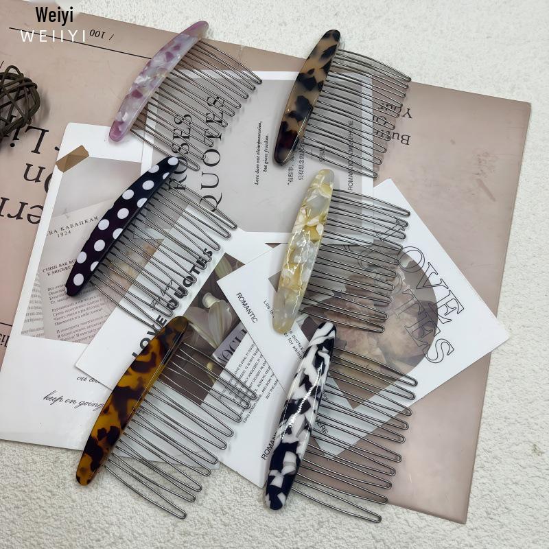 High-End Acetate Bangs Insert Comb - Flyaway Tamer & Reverse Insert Hair Accessory