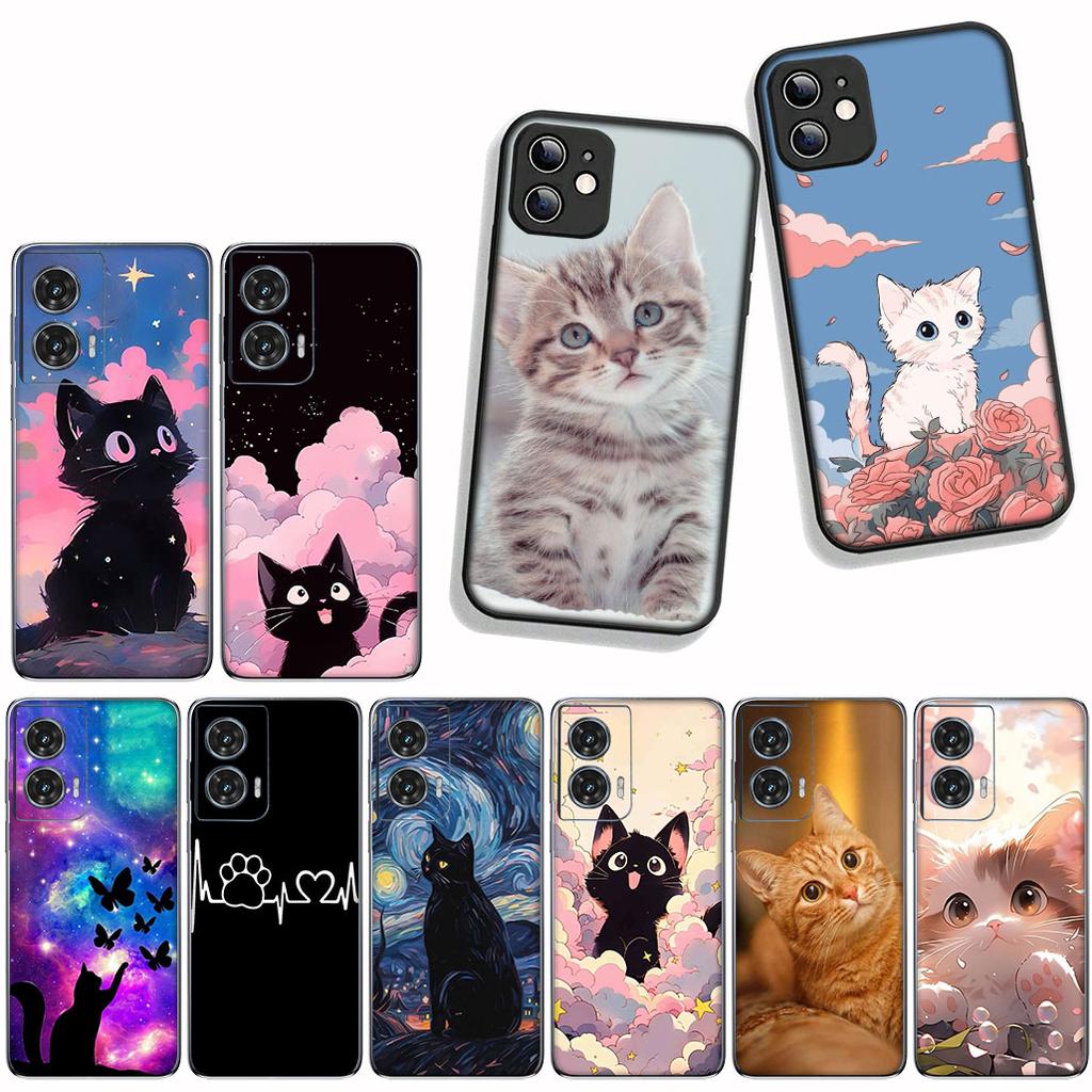 Cover for Motorola Moto Edge 50 30 Fusion 40 neo Ultra Pro G54 G24 G05 G35 G55 G64 G75 G84 G85 Case Kitten Cat Meow Wallpaper