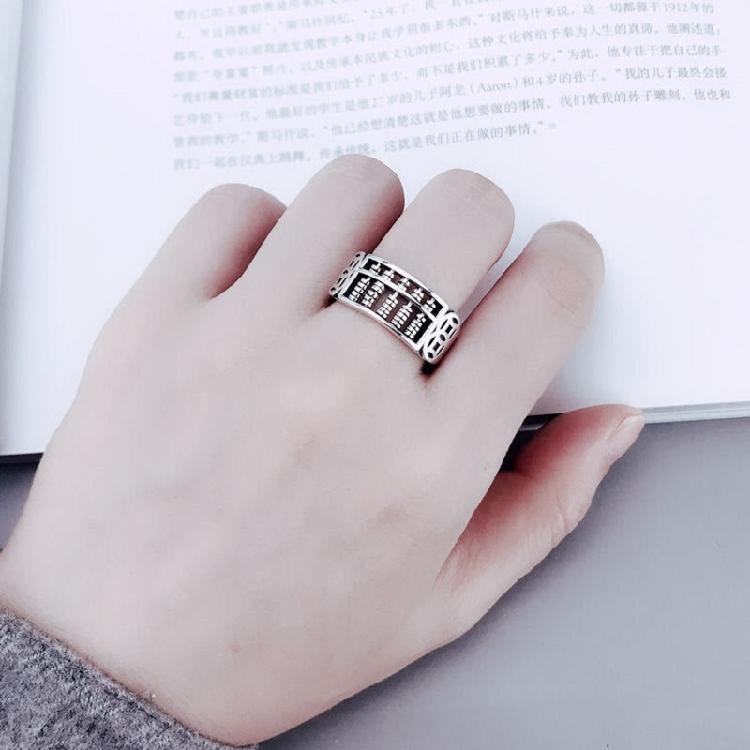 Personality Abacus Simple Match All Opening Female Ring Adjustable Opening