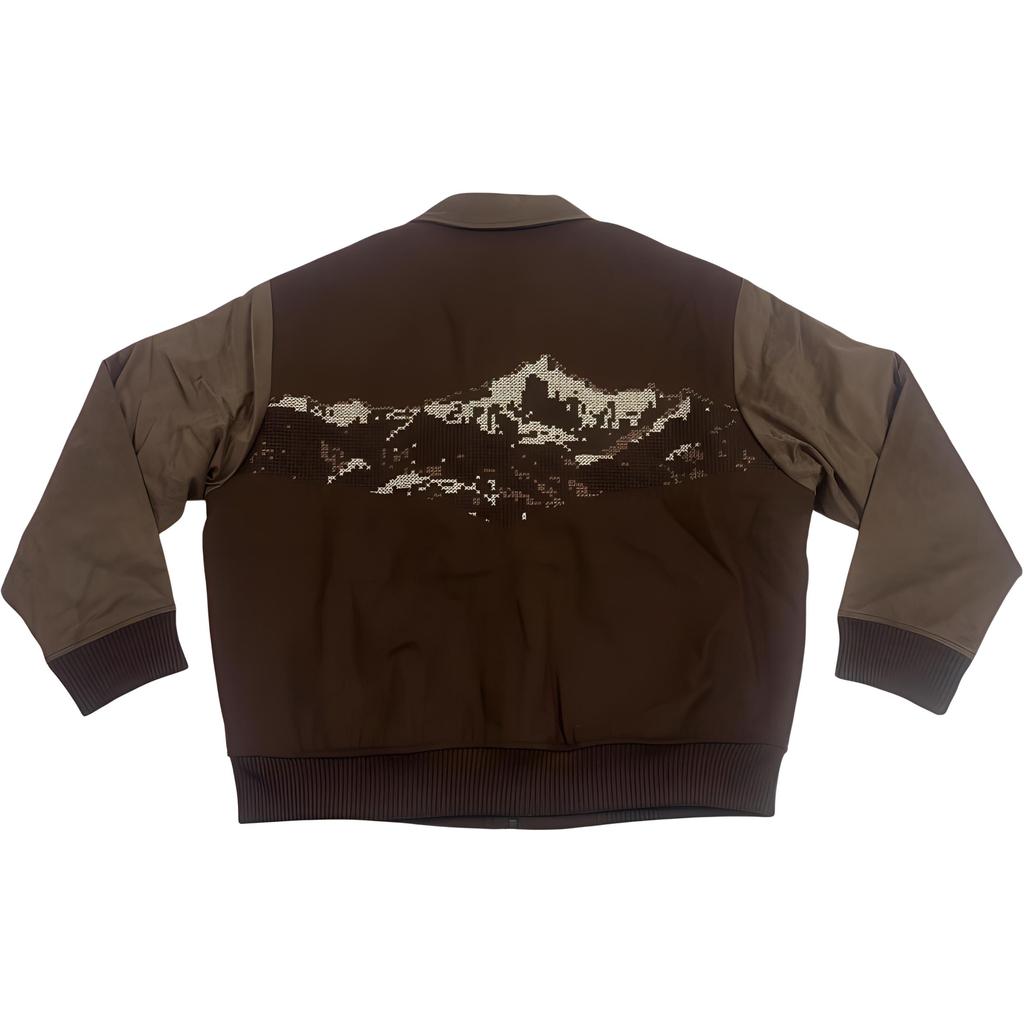 Li-Ning Fashion Series Letter Splicing Single-Breasted Lapel Long Sleeve Cotton Jacket Men jackets Brown AJMT043-1
