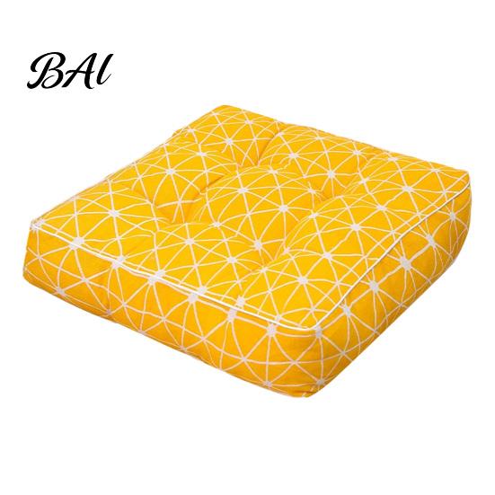 Comfortable Floor Pillow for Tatami Modern Stylish Chair Cushion, Ultra Soft Square Geometric or Thickened Pad Hard Chairs Plant Prints, 15.75"x15.75"