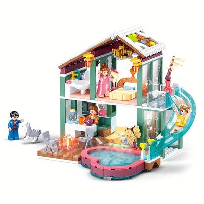 Sluban 0961 gorąca wiosna dom wakacyjny zabawka budowlana Model edukacyjny DIY zmontowana zabawka budowlana, dekoracja wnętrz