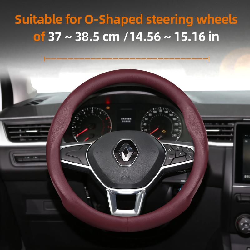 ZKMD1 Suitable for Renault Ultra-Thin Breathable Leather Steering Wheel Cover Suitable for Megane 3 2 4 Clio4 5 Captur Trafic