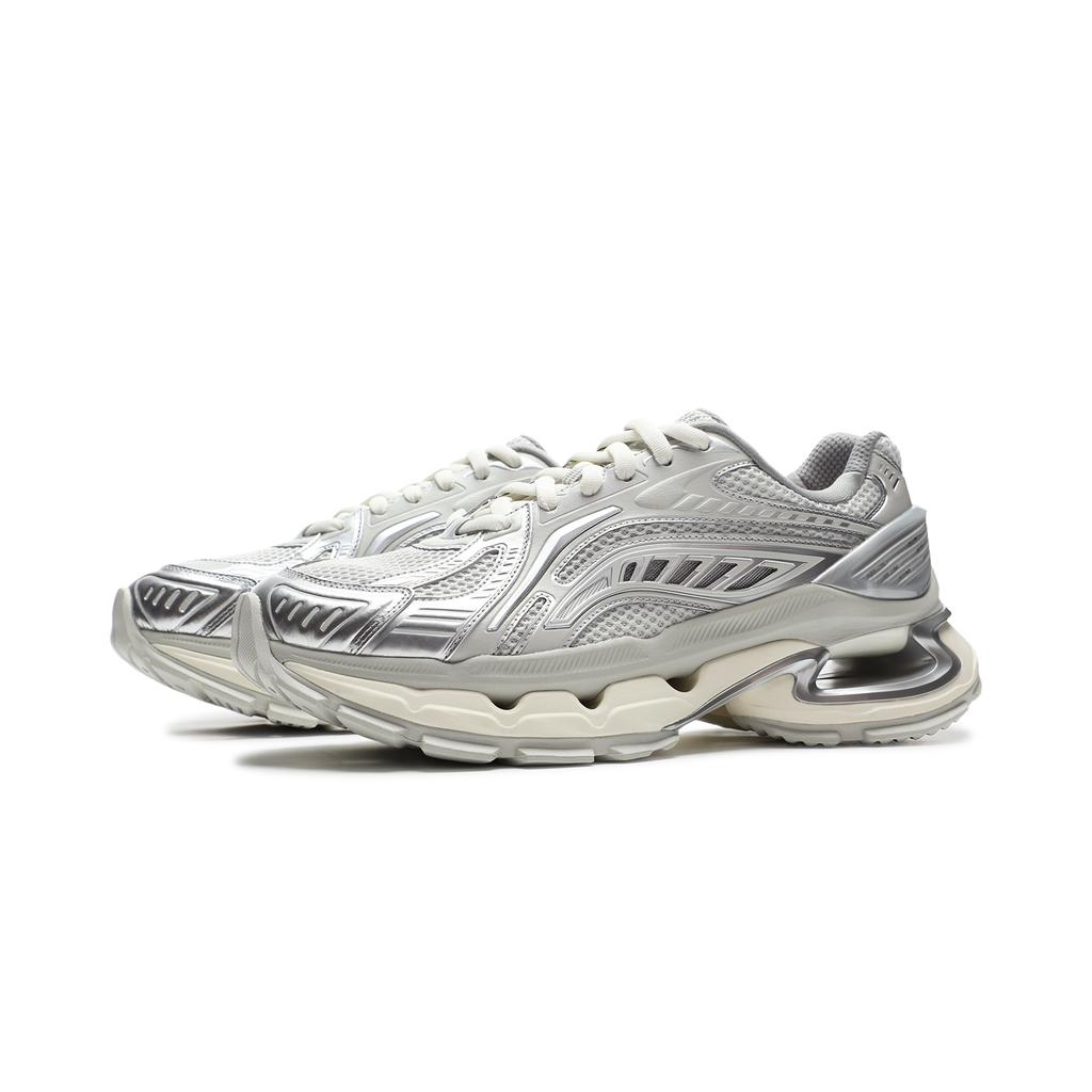 Li Ning Lijun BOW Trendy Sports Non-Slip Wear-Resistant Low-Top Casual Shoes Men Sneaker Silver AZGV025-1