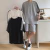 Hong Kong Style Summer Couple's Striped T-Shirt Set - Unisex, Short Sleeve, Large Size